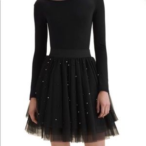 Maje Jodia Beaded Tulle Mini Party Skirt